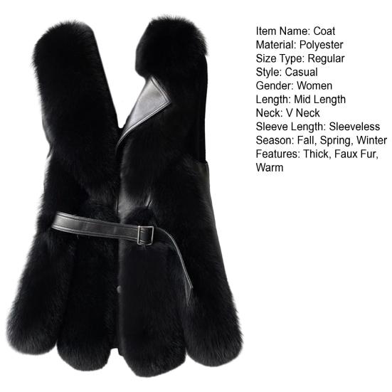 Женский зимний жилет, пальто из толстого пушистого меха, уютный искусственный однотонный цвет, без рукавов, на пуговицах