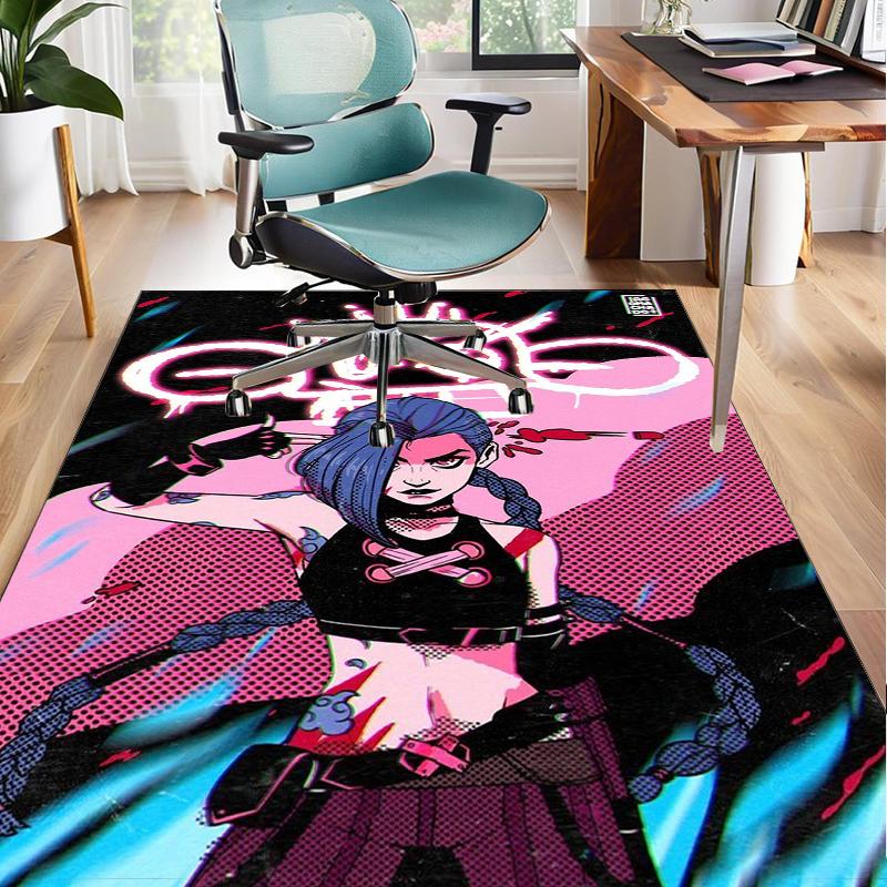 Fantasy Warrior Jing Office Rug Chair Mat, Game Carpet, Suitable for Front Door, Bedroom, Living Room, Desk, Holiday Gift