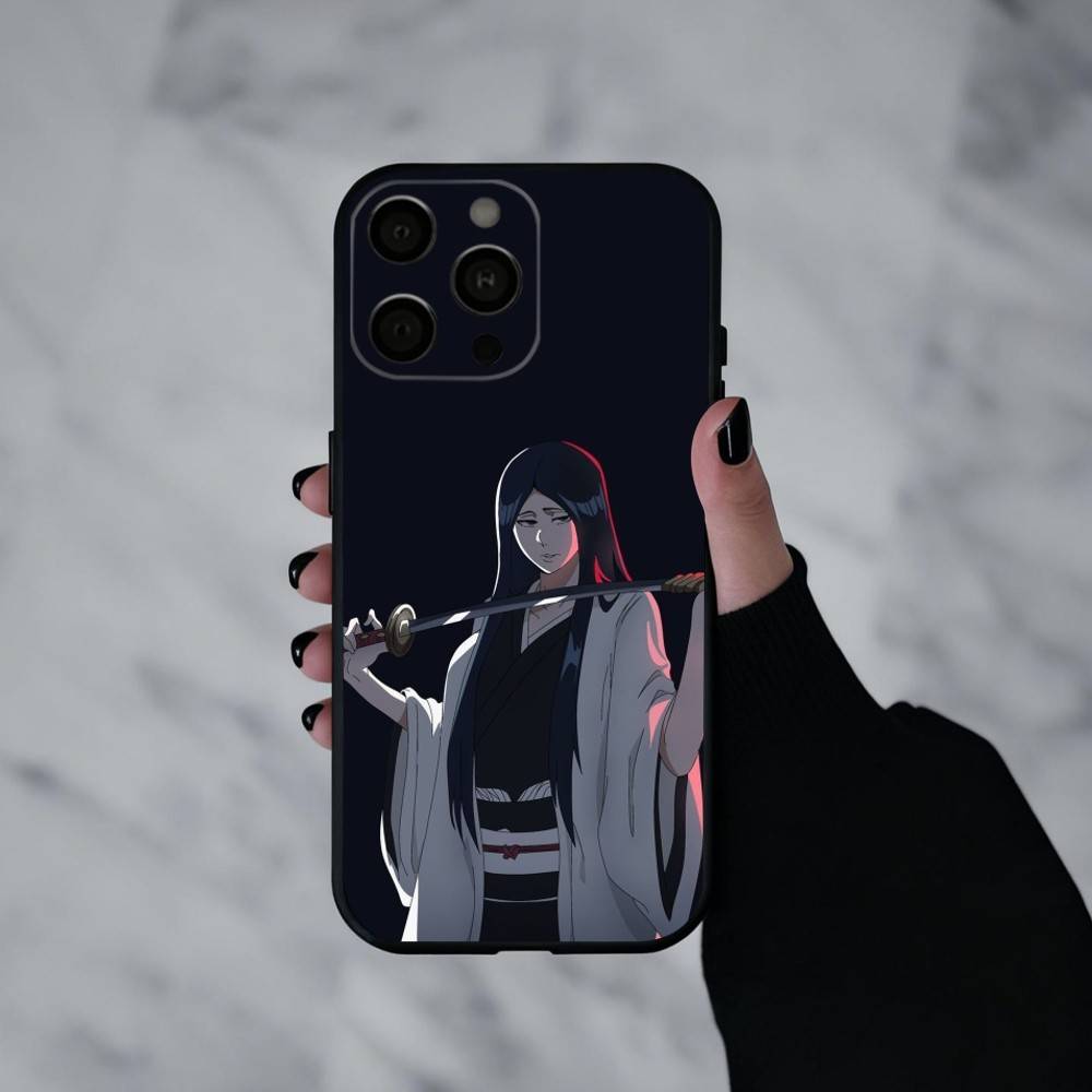 Чехол для телефона R-Retsu Unohana B-Bleachs для iPhone 17pro,16,15,14,13,12,11 Plus,Pro Max,XS, Мягкий силиконовый черный чехол