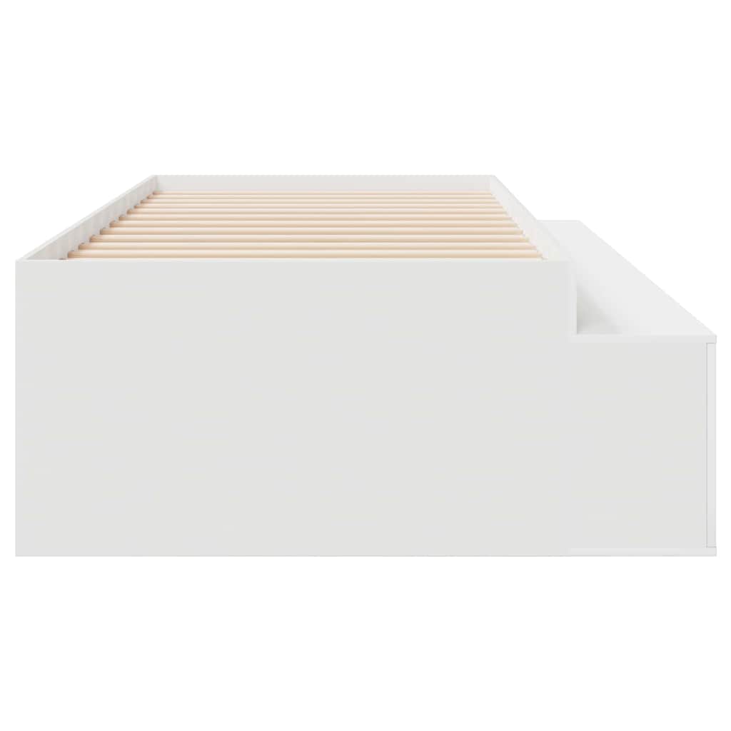 Bed Frame with Drawers White 100 x 200 cm Engineered Wood