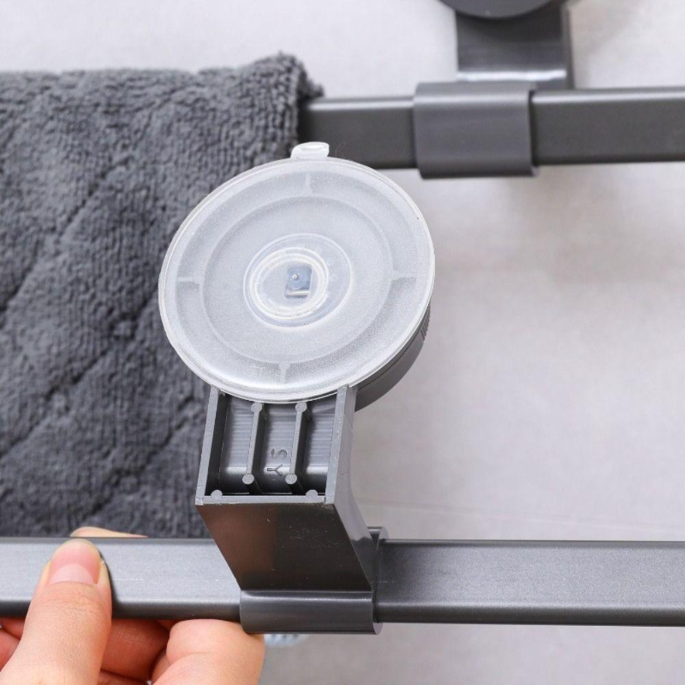 Punch-free Towel Rack Suction Cup Slipper Storage Shelf Portable Bathroom Hanging Rod