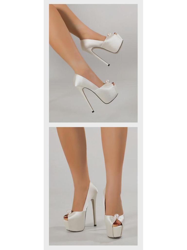 Стильные босоножки на платформе Stiletto Pearl – сексуальная водонепроницаемая обувь на высоком каблуке для женщин