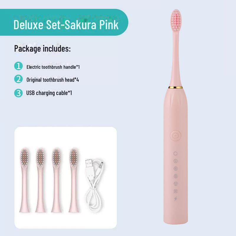 Универсальная электрическая зубная щетка с мягкой щетиной для взрослых и детей — автоматическая, перезаряжаемая, идеально подходит для пар