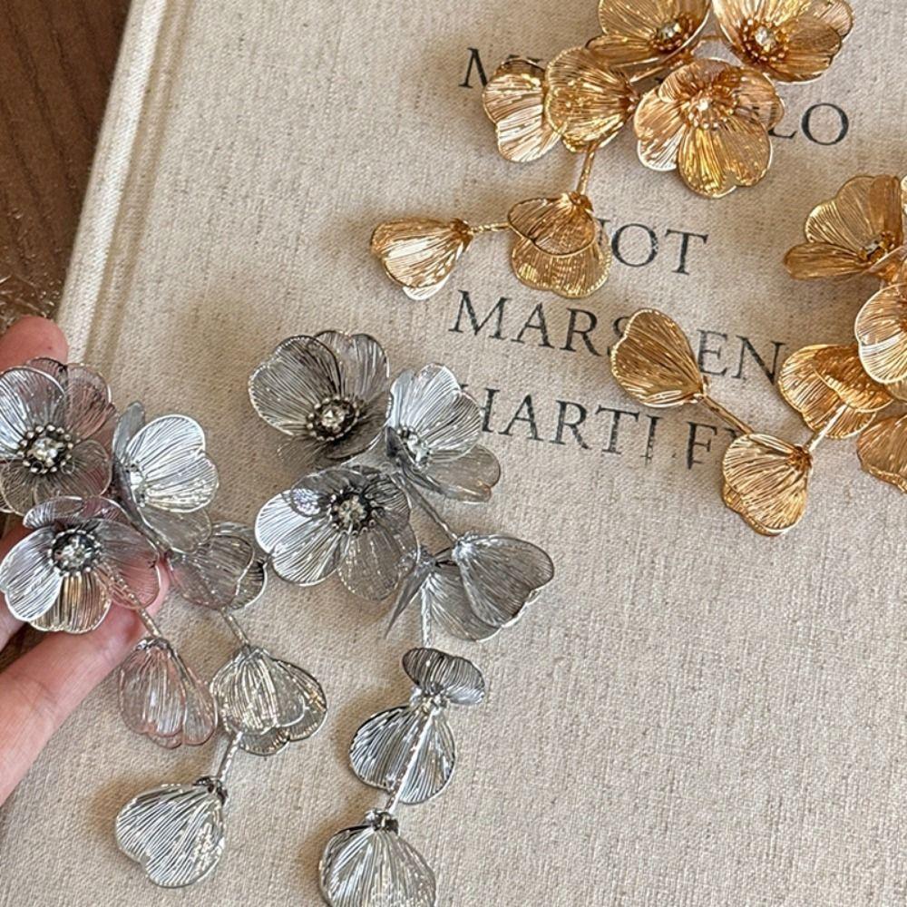 Преувеличенные женские серьги Темпераментные серьги-гвоздики Серьги с длинной кисточкой в виде большого цветка Ювелирные подарки