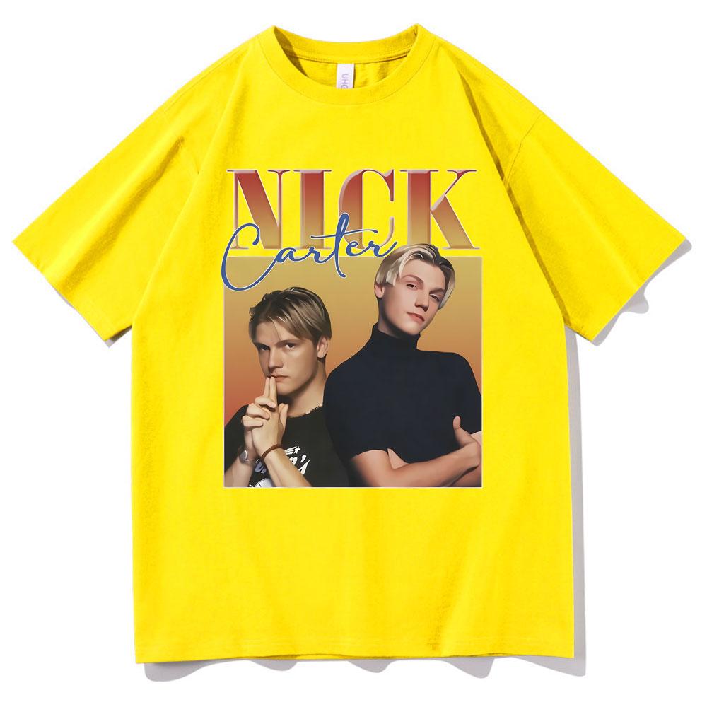 Rock Band Backstreet Boys Nick Carter Print Tshirt Male Vintage T Shirts Mens Cotton Tees Men Womens Hip Hop Oversized Tshirt