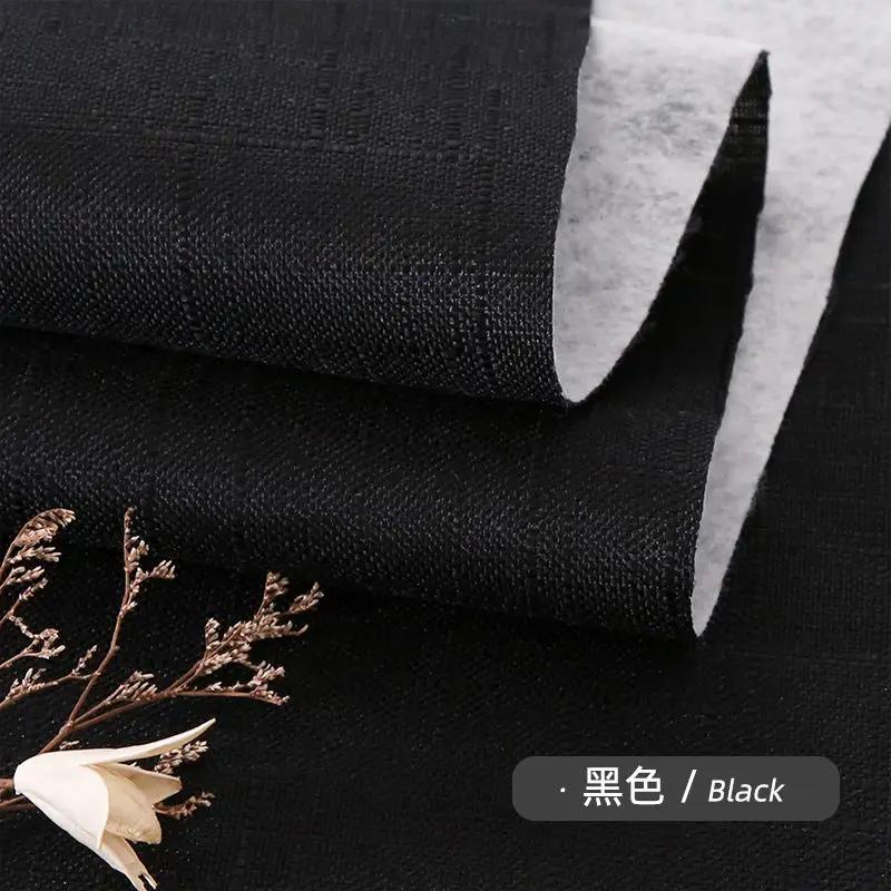 Утолщенная хлопково-льняная ткань полотняного переплетения бамбук на метр для дивана, сумок, скатертей, штор, ткань для шитья своими руками, носимая, черная