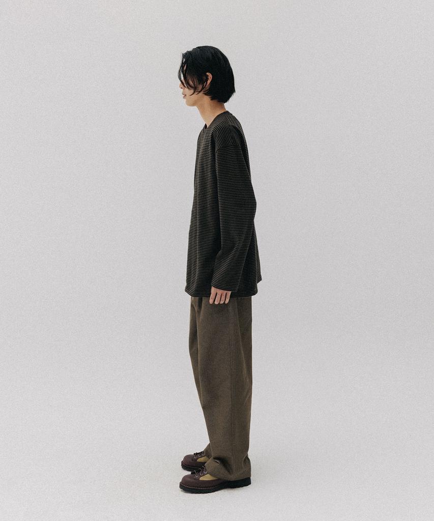 BLANKROOM Pencil Stripe Long Sleeve Tee_Shade Olive