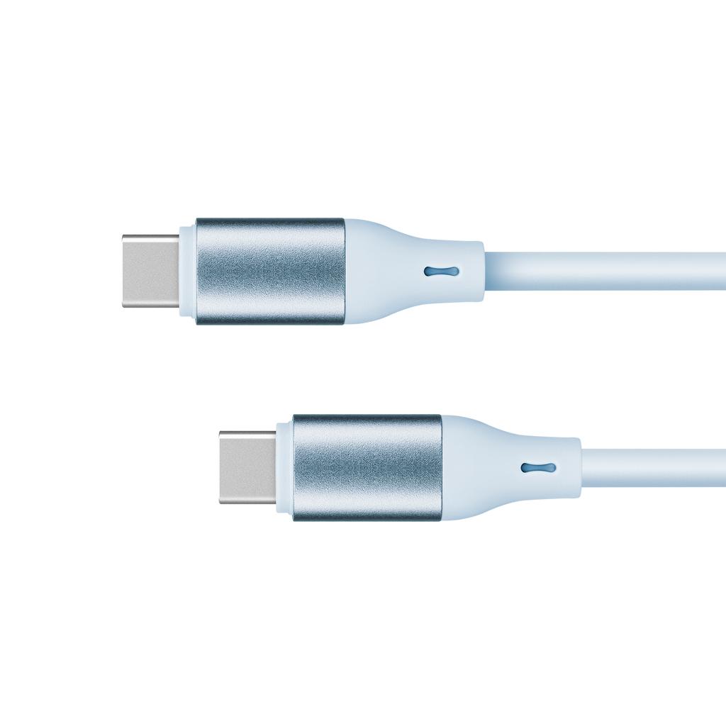 USB C - USB C Cable 100 W 1 m Silicone Blue Kruger&Matz Basic