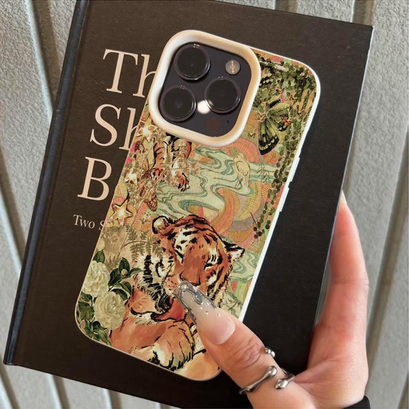 Creative Butterfly Tiger Pattern Phone Case For iPhone 17 Pro Max Cases iPhone 17 Air 16 15 14 13 12 11 XS XR X Silicone Cover