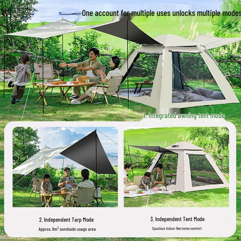 TAN XIAN ZHE Automatic Quick-Open 2-in-1 Camping Tent with Canopy