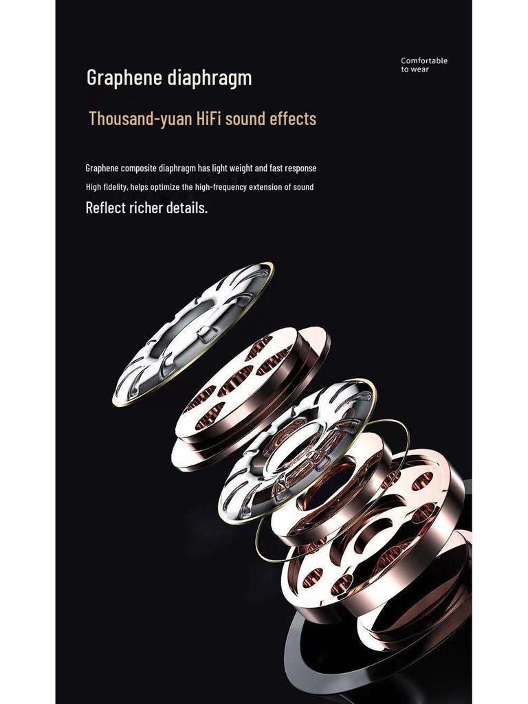 YD03 HD Mirror Digital Display Bluetooth Headset with Large Battery and Deep Bass