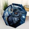 Автоматический складной зонт-трость «Совиная ночь», модный, компактный, 3 сложения, для мужчин и женщин, подарок на День святого Валентина, День матери0725066