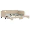 VidaXL Daybed with Trundle Bed Cream 90x200 Cm Fabric 3196820
