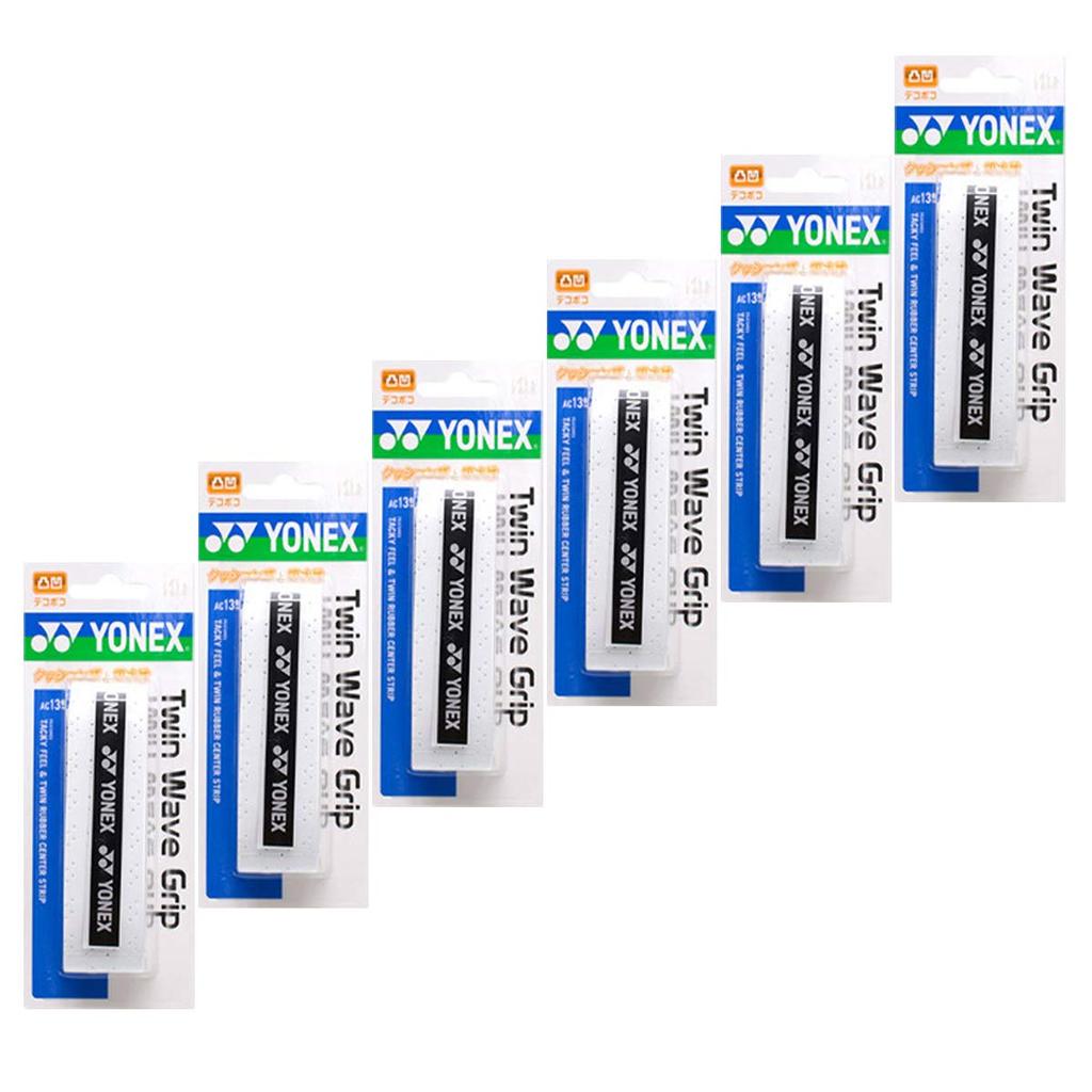 YONEX Twin Wave Grip Set of 6 White AC139-011-6SET