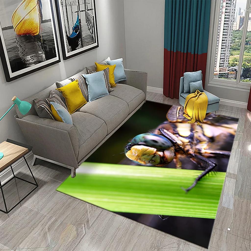3D Ковер на тему природы Входной коврик для двери Лес Насекомое Растение Нескользящий коврик для пола Гостиная Спальня Ванная комната Домашний декор