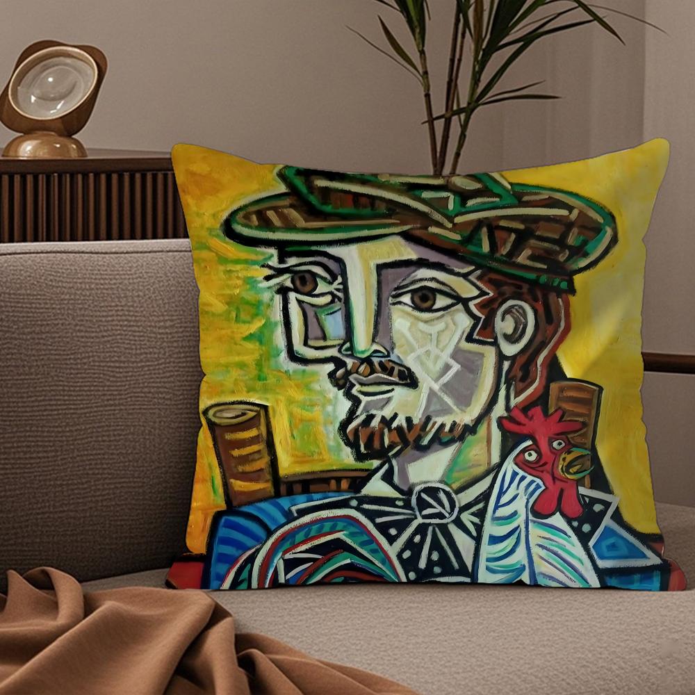 Famous Artist PPicasso Cushion Cover Plush Fabric Soft DoubleSided Printed Sofa Warm Winter Home Child Gift Pillow Case