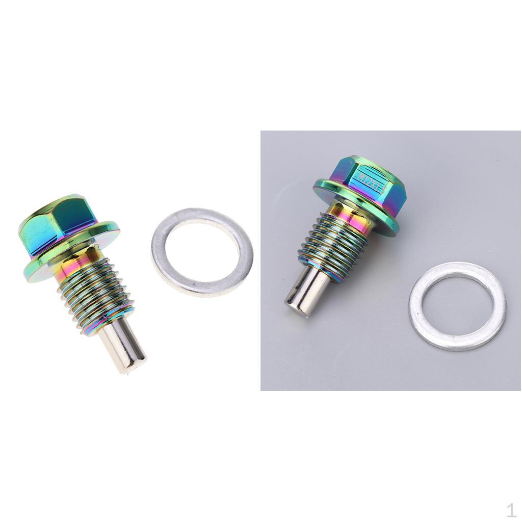 M12x1.5 /1.5 Engine Oil Pan Drain Sump Filter Adsorb Plug Bolt