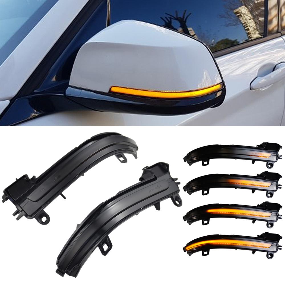 2PCS Smoked Side Mirror Sequential Blink Turn Signal Lights for BMW F20 F30 F31 F21 F22 F23 F32 F33 F34 X1 E84 1 2 3 4 Series