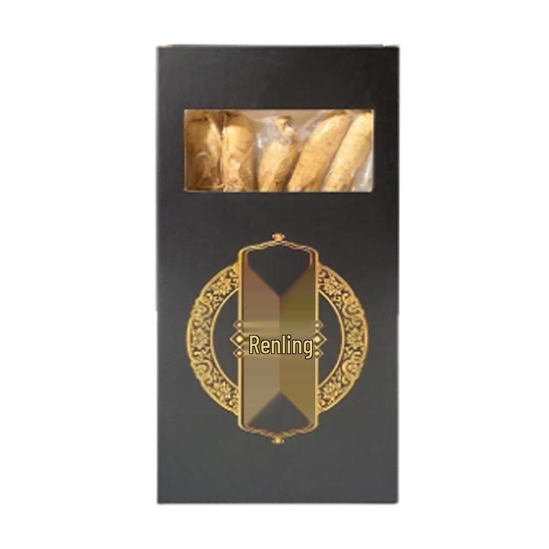 Changbai Mountain Sun-Dried Ginseng Gift Box - Whole White Ginseng Roots with Beard for Soup, Wine, and Health Supplements