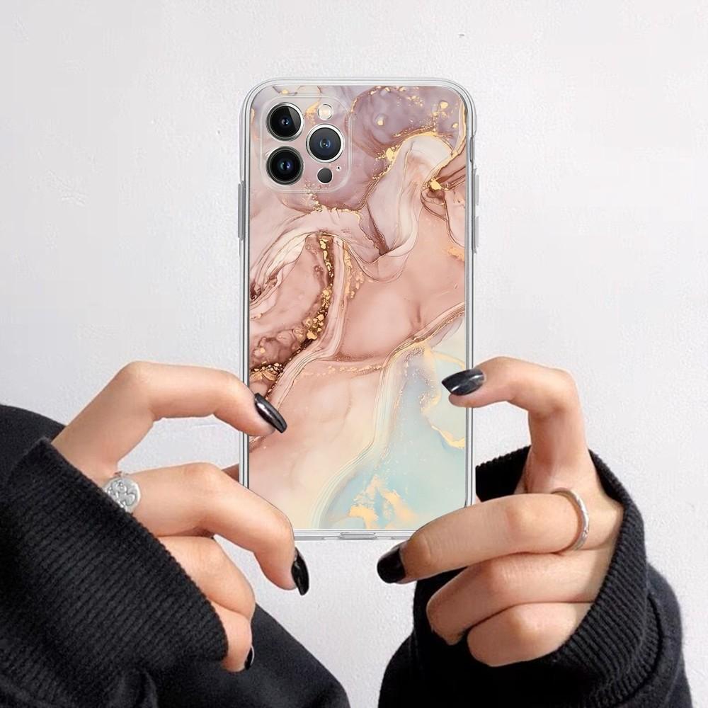 Модный Чехол для Телефона с Мраморным Узором для iPhone 16 15 8 7 6 6S Plus X SE XR XS 14 11 12 13 Mini Pro Max