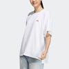 Adidas Solid Color Logo Letter Patch Short Sleeve T-Shirt Women Tops White IA5249