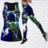 Rose Dove Print Yoga Outfit for Women Fashion Workout Leggings Fitness Sports Casual Yoga Pants