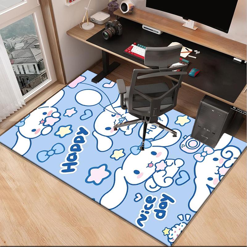 Happy whitw dog Day Office Rug Chair Mat, Game Carpet, Suitable for Front Door, Bedroom, Living Room, Desk, Holiday Gift