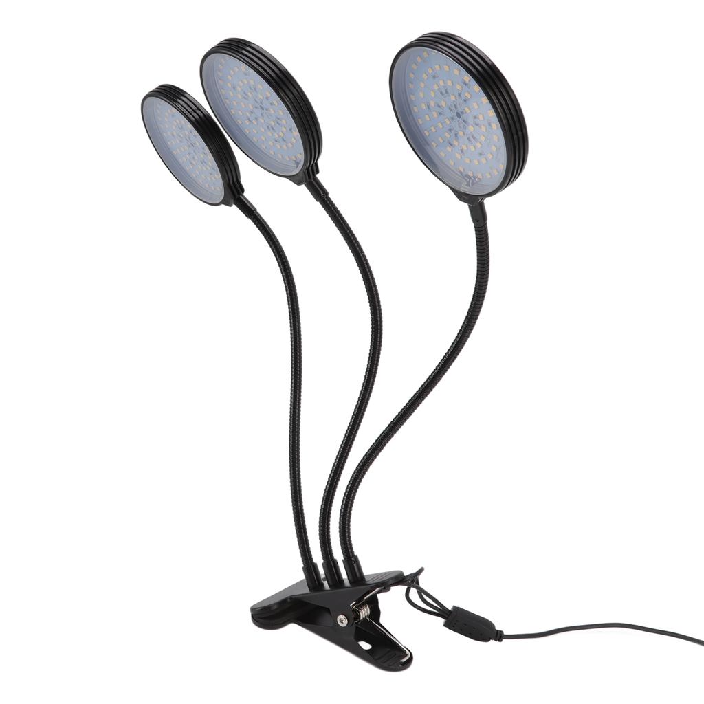 Светодиодная лампа для выращивания растений 45 Вт с 3 головками, на клипсе, питание от USB, лампа для выращивания для комнатных суккулентов