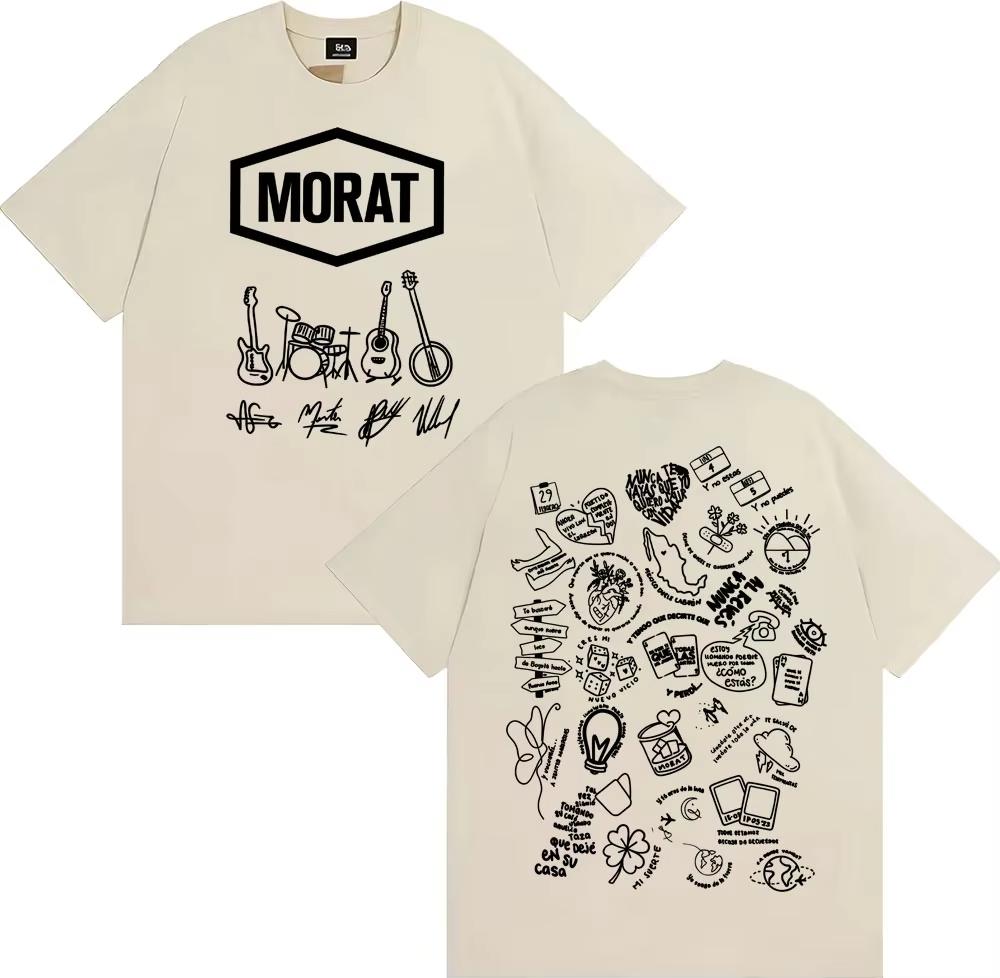 Unisexs Clothing Harajuku Vintage Gothic Tshirts Unisex Hip Hop Comfort Cotton Tshirt Rock Band Morat Album Tour 2026 Print T Shirt