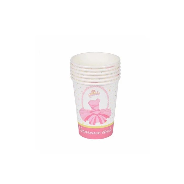 Set de 6 gobelets en papier Danseuse etoile