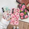 Чехол для телефона с розовыми цветами для iPhone 15 Samsung S25 Ultra A55 S24 FE A16 Xiaomi Redmi Note14 13 Pro 14C Huawei Honor 200 Realme противоударный матовый чехол