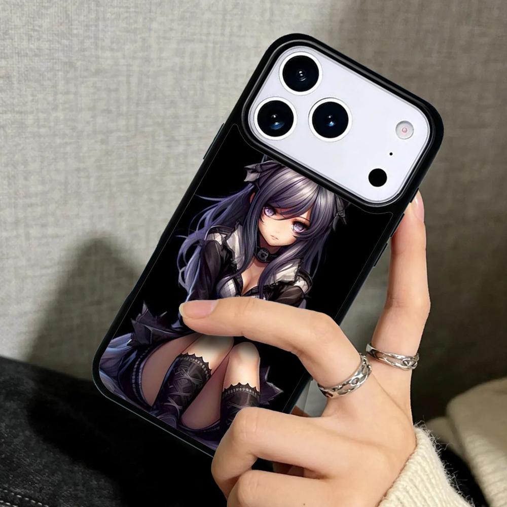 Чехол Case для iPhone 17 Air 16 Pro Max 15 Plus 11 13 Mini 14 12 Задняя крышка телефона Аниме Неко Девушка-кошка