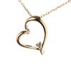 Jewelry K10PG Pink Gold Diamond Open Heart Pendant Necklace 3 Materials To Choose from Open Heart [Diamond World] Women's 0.01ct