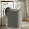With 2 Section Inner Bag Dirty Clothes Basket with Lid/Handle Washing Baskets  Laundry Room