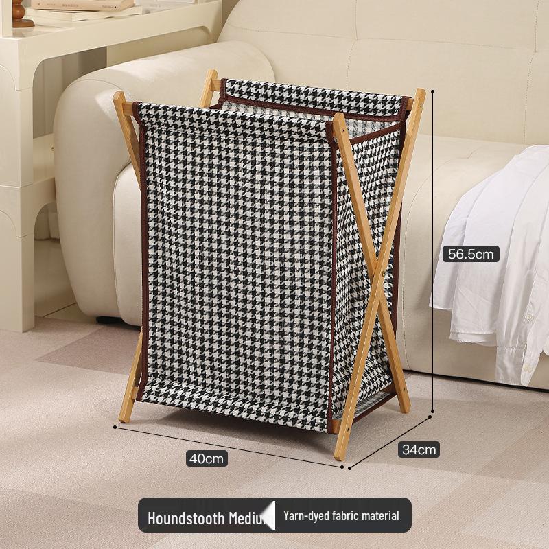 Solid Wood Foldable Laundry Hamper: Large, Durable Storage Basket for Clothes In Laundry Room or Bathroom.