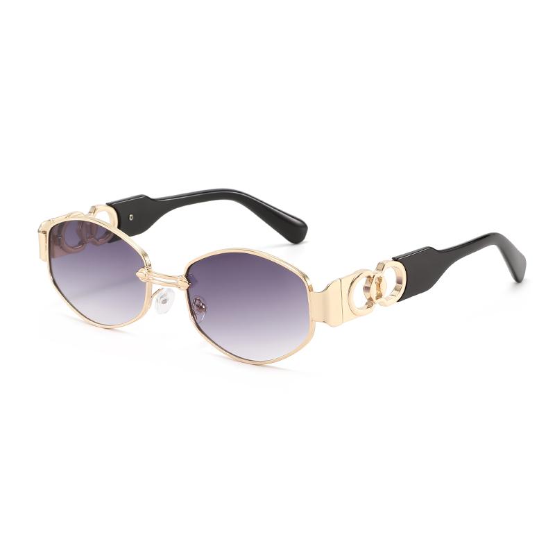 Retro Metal Oval Glasses for Men and Women Fashion High-end Trend Sun Protection Sunshade Outdoor Sunscreen Eyewear