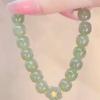 Trendy Cyan Green Flower Hetian Jade Beaded Bracelet for Women