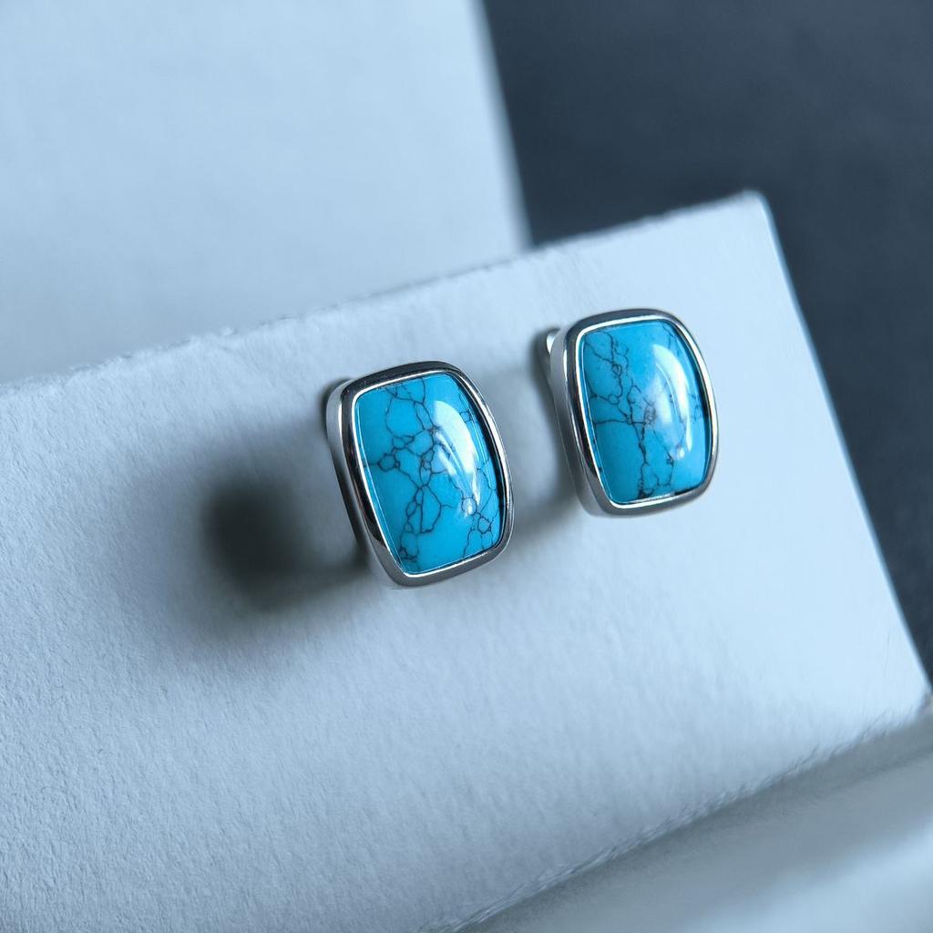 Серебряные серьги с бирюзой (2176572)