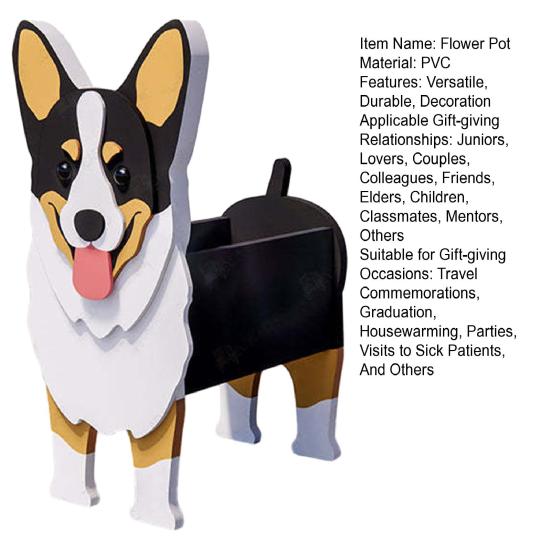 Цветочный горшок, очаровательный горшок в форме собаки, универсальный держатель для растений для сада, дома, уличные украшения