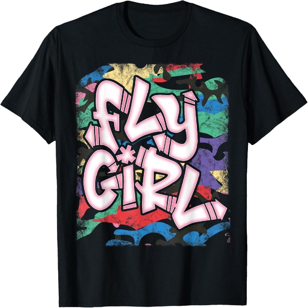 Fly Girl 80s 90s Old School Camo B-Girl Hip Hop T-Shirt