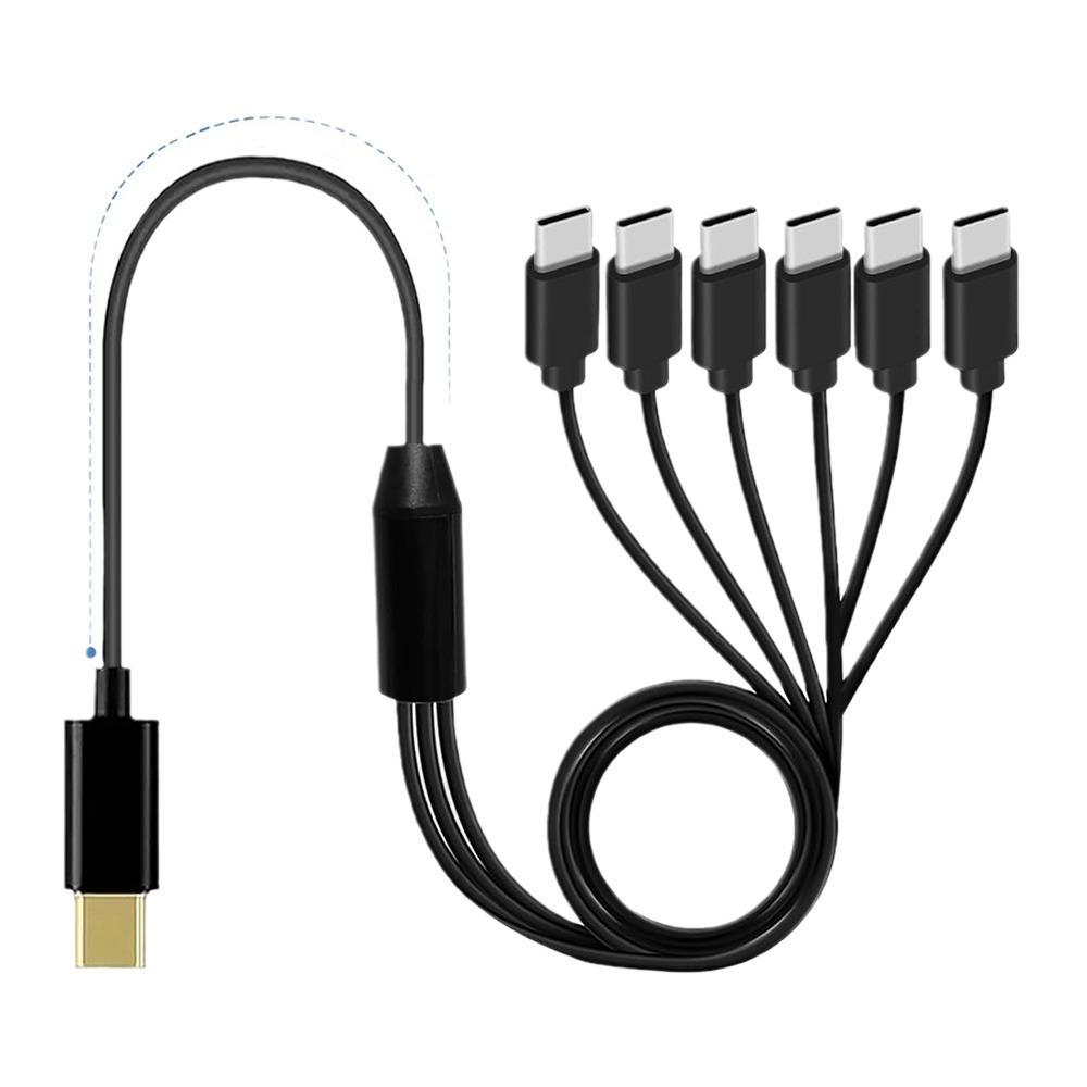 6 в 1 Type-C USB C разветвительный кабель 50 см 8 150 см Type-C 6 в 1 зарядный кабель для нескольких зарядок