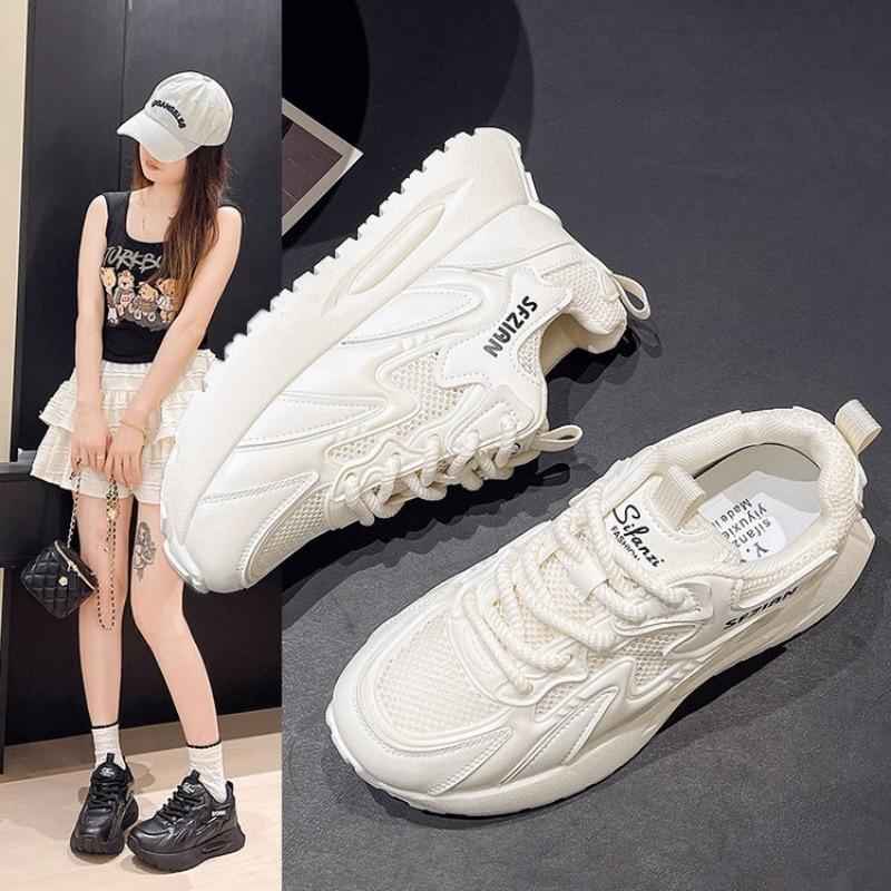 Fashion Women's Shoes Summer Thick Sole White Autumn Breathable Platform Tennis Woman Runing Shoes Female Casual Sneaker