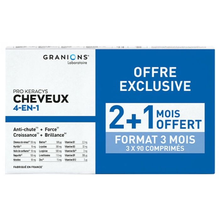 Granions pro keracys cheveux 4 en 1 270 comprimés