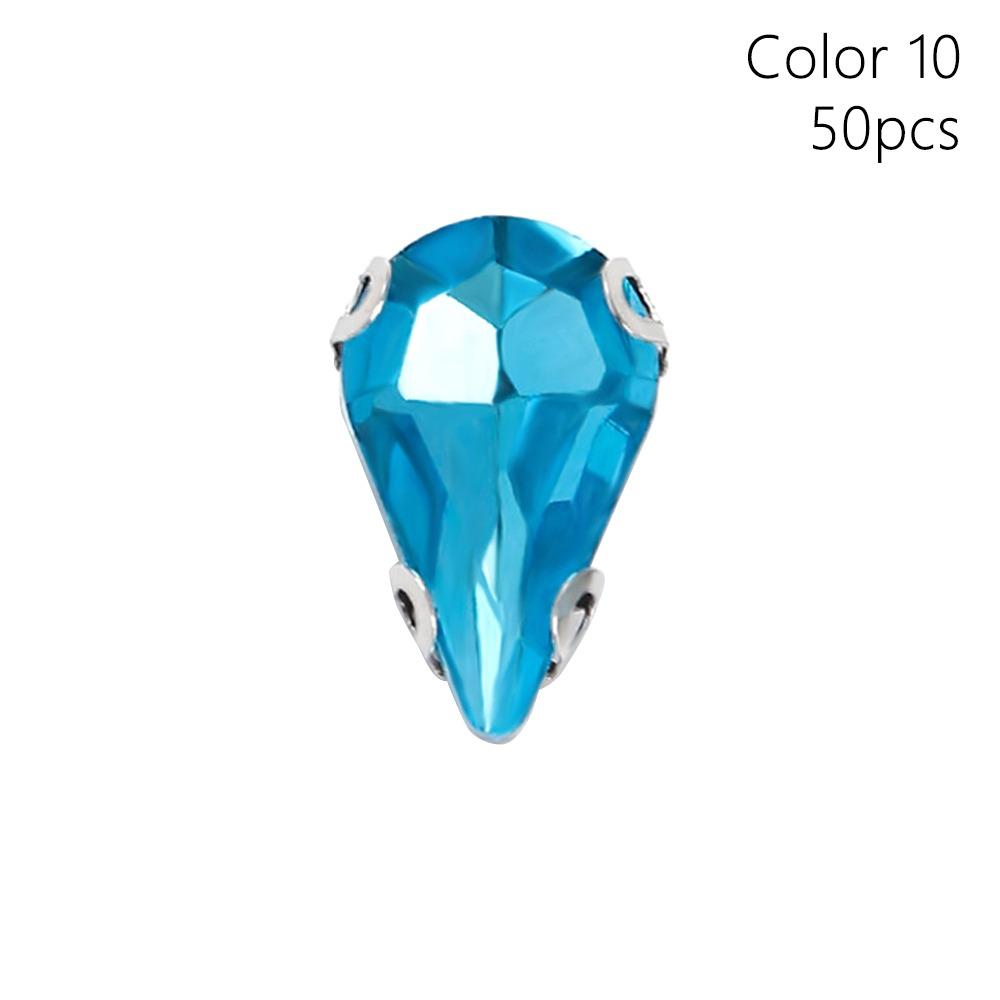 50 шт./упак. Пришивные блестящие стразы для шитья, форма капли воды, бриллиантовые бусины, украшение для рукоделия