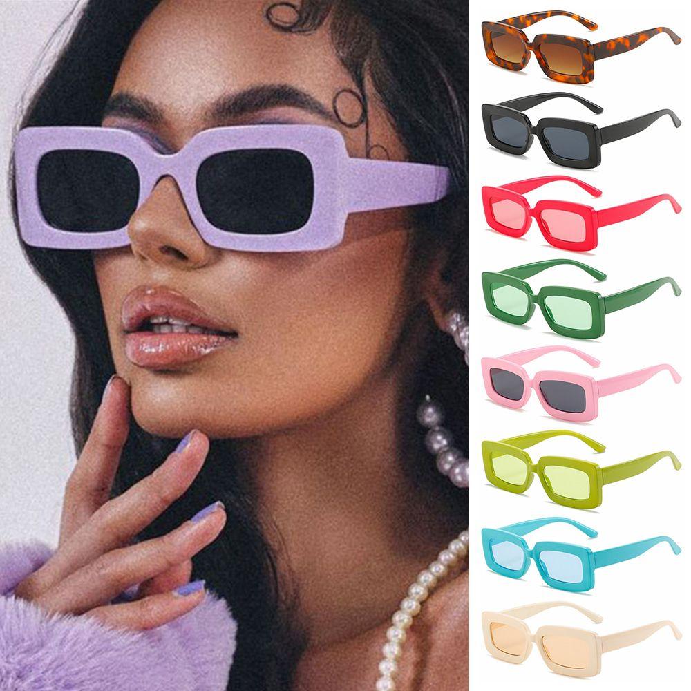 Vintage Ladies Eyewear Big Frame Shades Women's Sunglasses Men Sun Glasses Rectangle Sunglasses