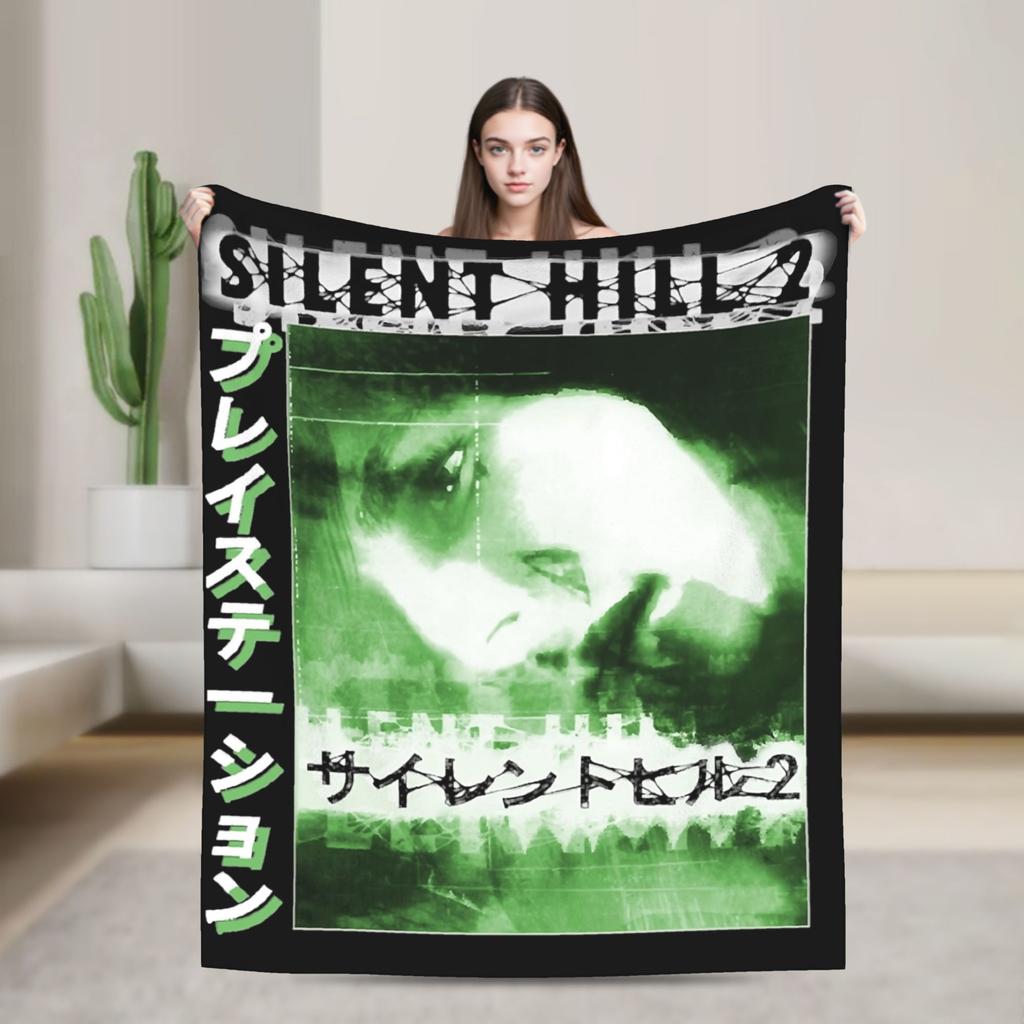 Silent Hill Blanket Flannel Print Halloween Horror Breathable Super Soft Throw Blankets for Bed Car Bedding Throws