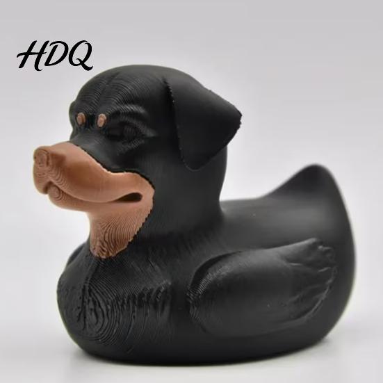 Смешанная скульптура собаки и утки 3D-печатная фигурка ротвейлера Забавное животное Декоративная
