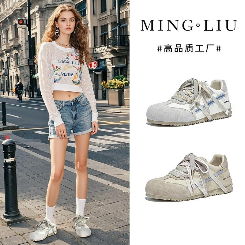 Ретро кожаные женские осенние новые туфли женские двухцветные шнурки кривая голова спортивная обувь повседневная женская обувь