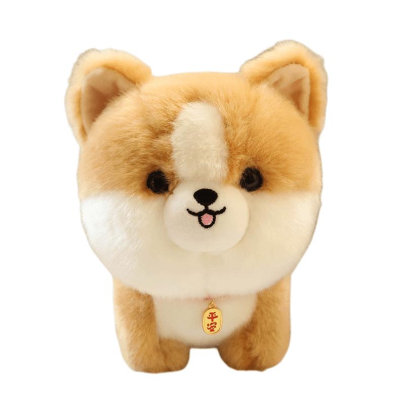 Lifelike Fluffy Dog Stuffed Toy Simulation Puppy Model Shiba Inu Corgi Husky Yorkshire Bichon Frise Chow Chow Plush Doll Gifts