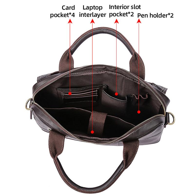 Модная мужская сумка через плечо в европейском и американском стиле в стиле ретро из натуральной кожи с несколькими карманами, деловой портфель из натуральной кожи, мужская сумка через плечо